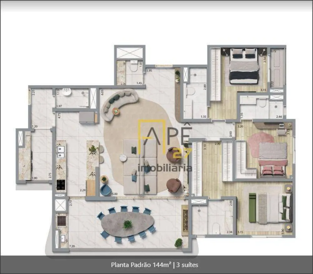 Apartamento, 3 quartos, 144 m² - Foto 12