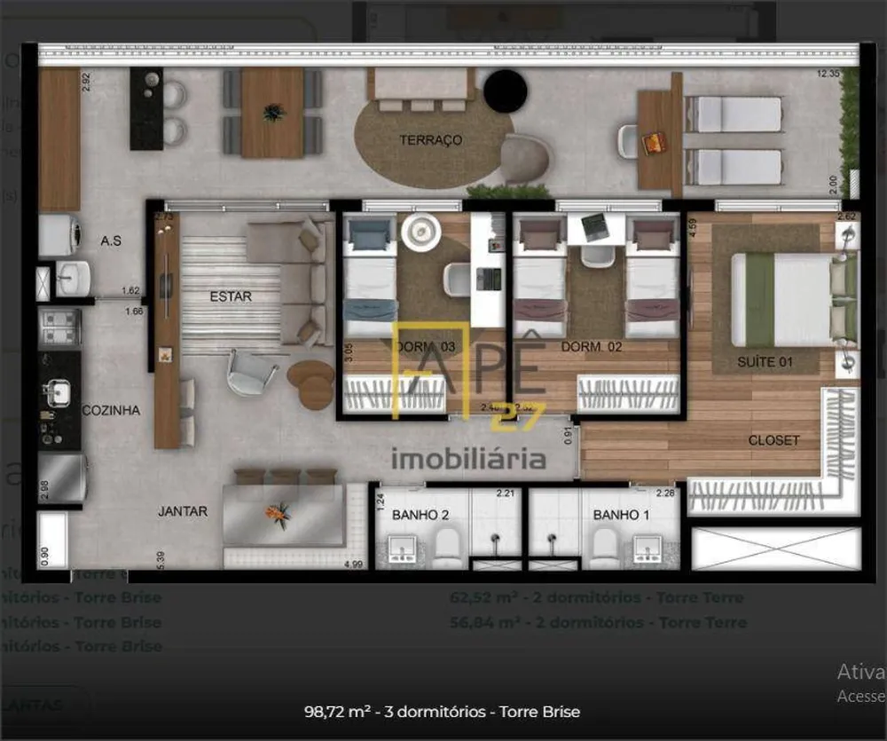 Apartamento, 2 quartos, 56 m² - Foto 1