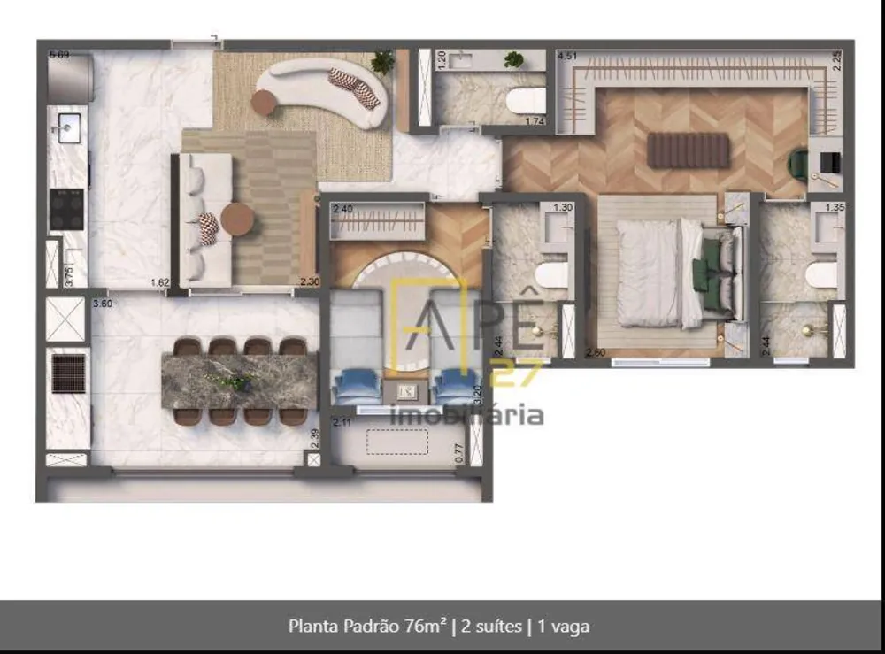 Apartamento, 2 quartos, 76 m² - Foto 4