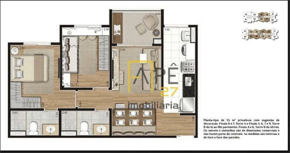 Apartamento, 2 quartos, 68 m² - Foto 8