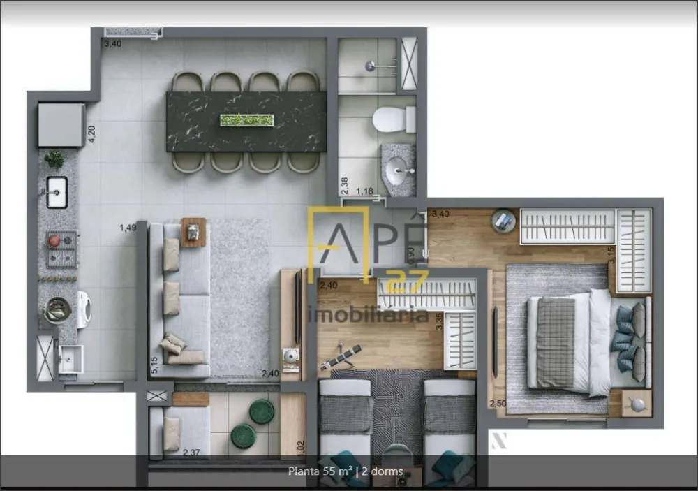 Apartamento, 2 quartos, 55 m² - Foto 10
