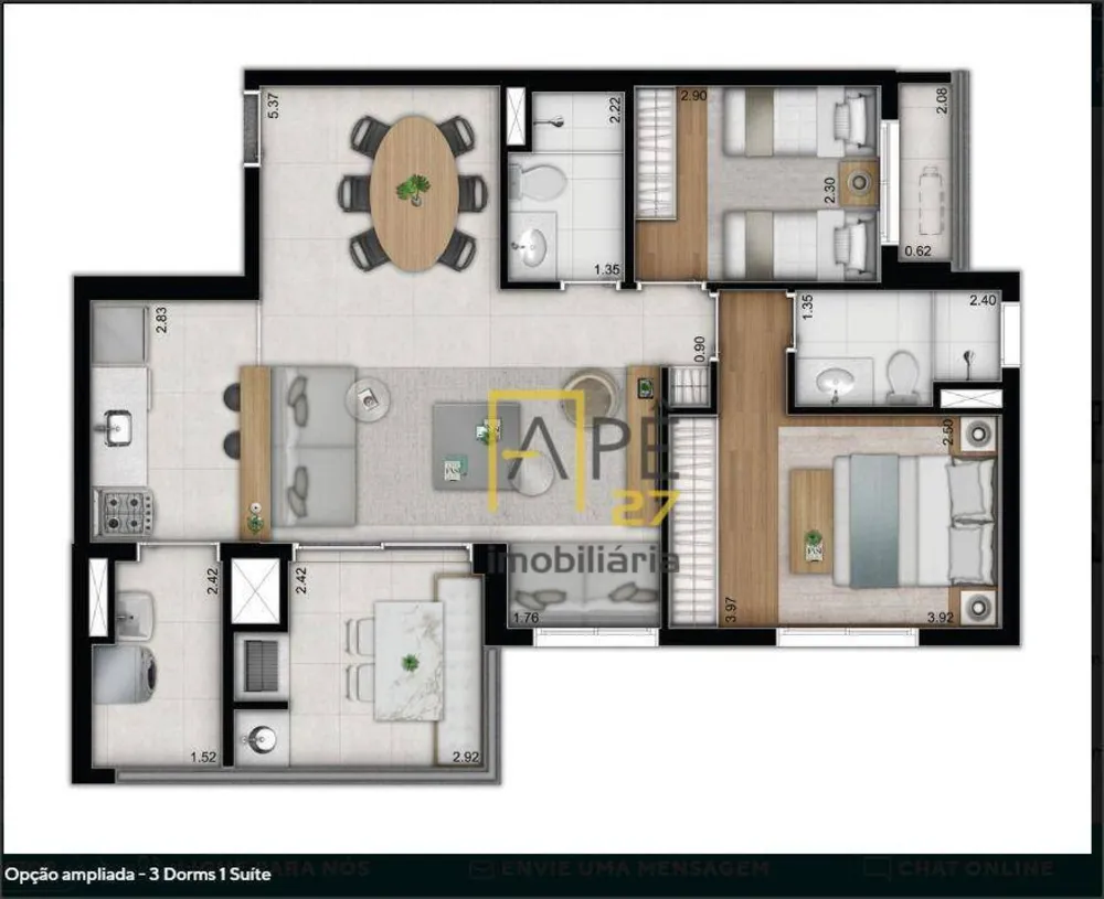 Apartamento, 2 quartos, 64 m² - Foto 1