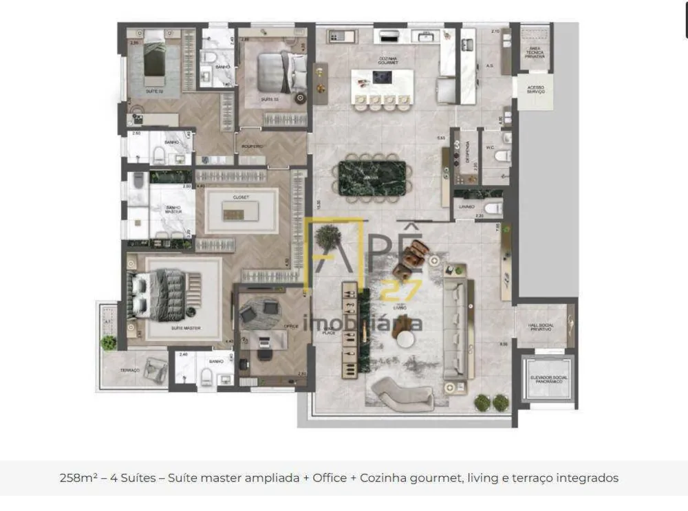 Apartamento, 4 quartos, 258 m² - Foto 11