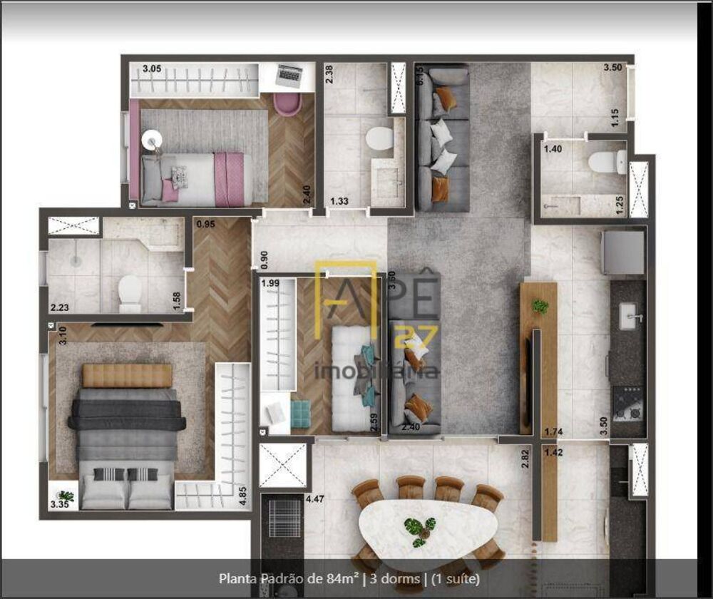 Apartamento, 2 quartos, 70 m² - Foto 3