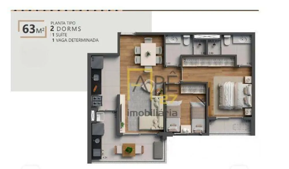 Apartamento, 2 quartos, 63 m² - Foto 6