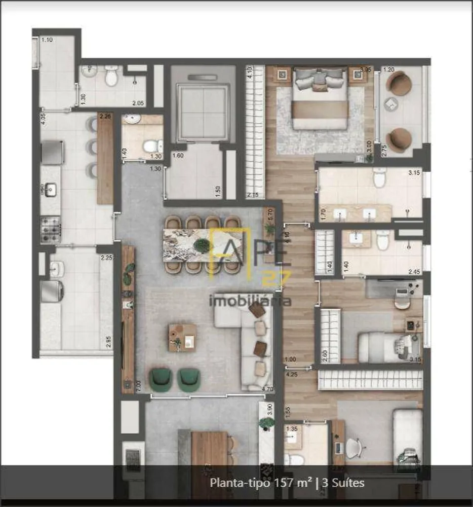 Apartamento, 3 quartos, 136 m² - Foto 9