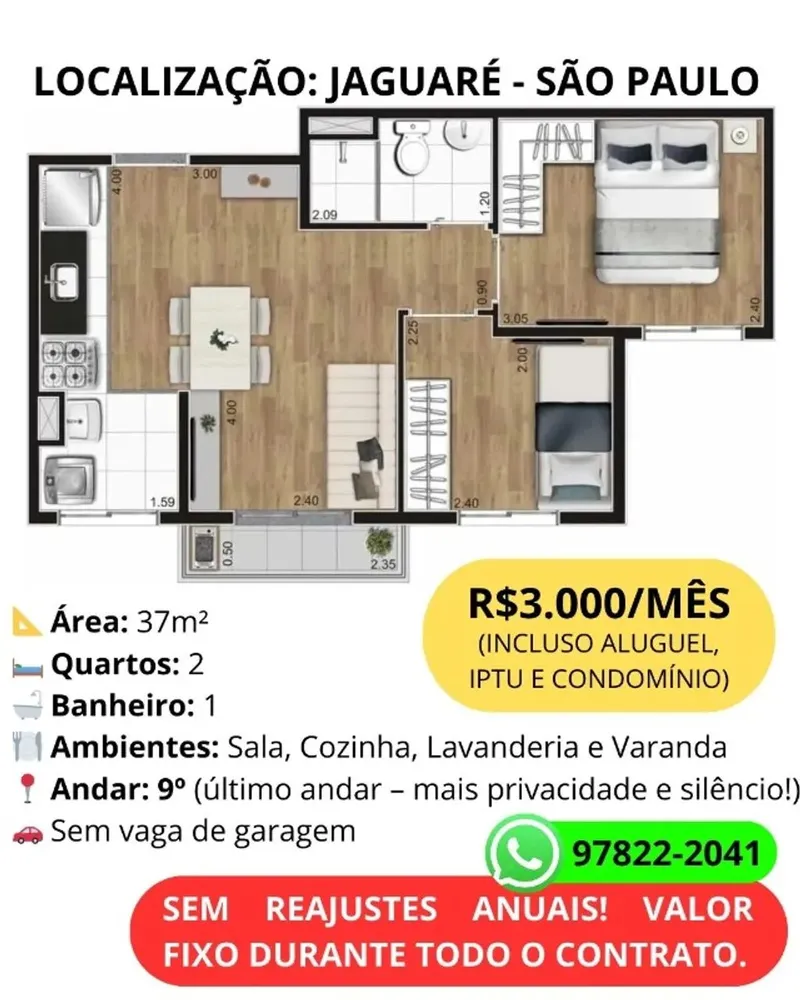 Apartamento, 2 quartos, 37 m² - Foto 1