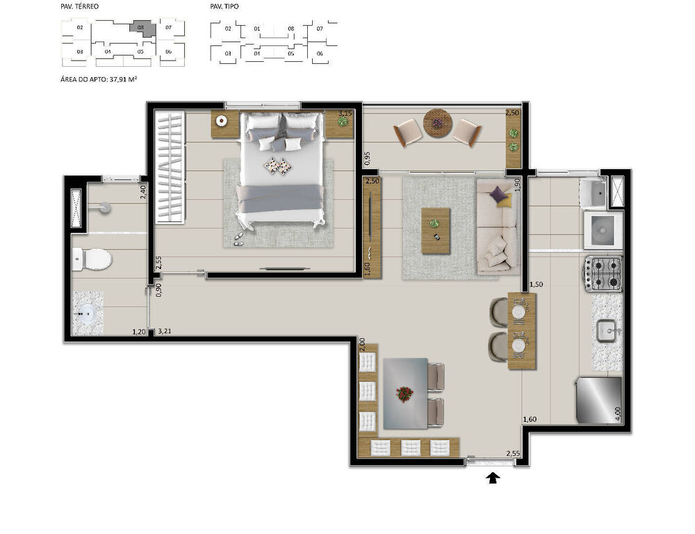 Apartamento à venda com 3 quartos, 59m² - Foto 4