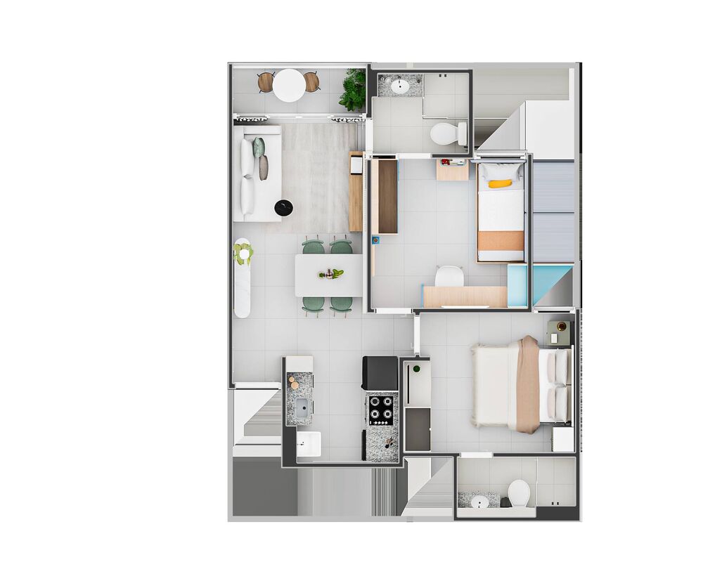 Apartamento, 2 quartos, 44 m² - Foto 2