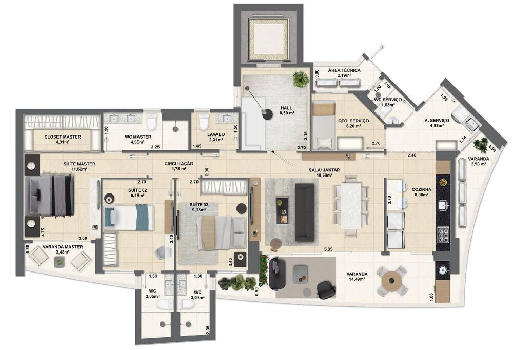 Apartamento, 5 quartos, 141166 m² - Foto 1