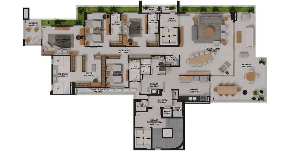 Apartamento, 4 quartos, 205302 m² - Foto 6