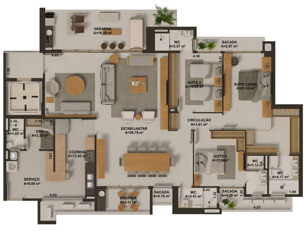 Apartamento, 4 quartos, 205302 m² - Foto 4