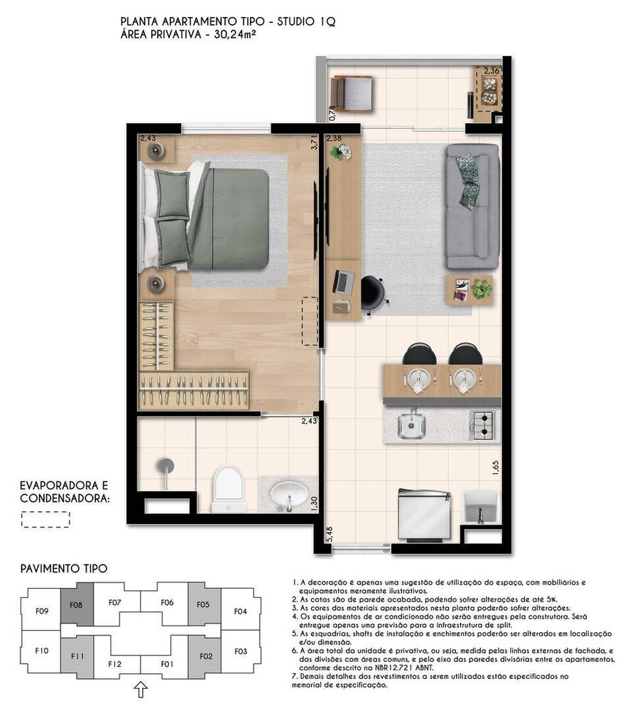 Apartamento à venda com 2 quartos, 37m² - Foto 8