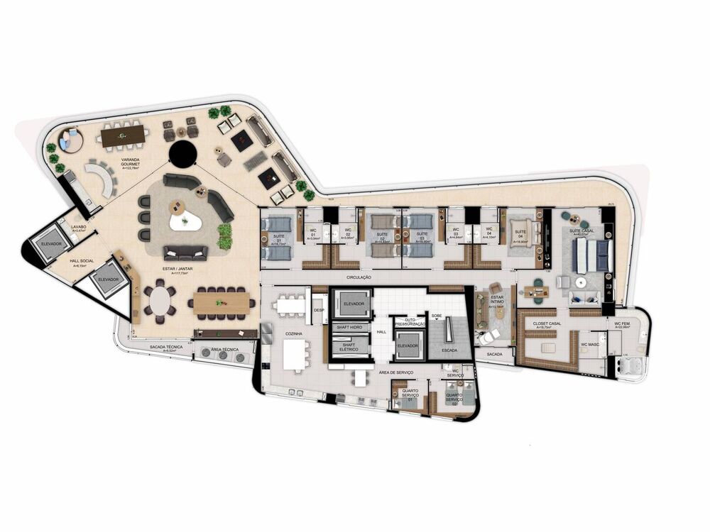 Apartamento, 5 quartos, 601604 m² - Foto 5