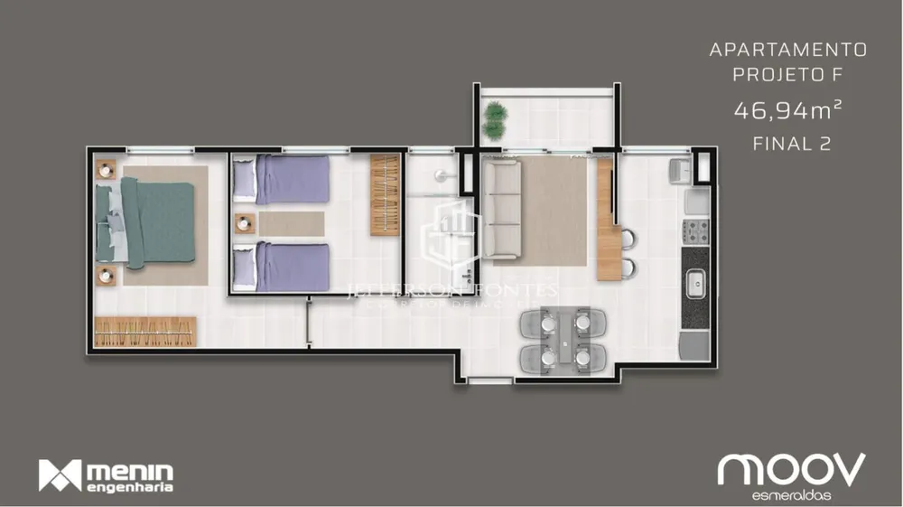 Apartamento, 2 quartos, 46 m² - Foto 3