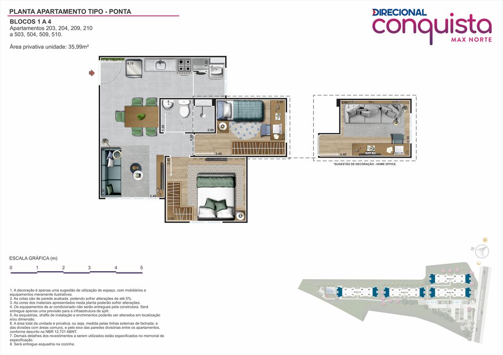 Apartamento à venda com 1 quarto, 36m² - Foto 2