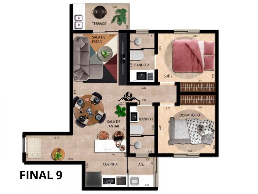 Apartamento, 2 quartos, 52 m² - Foto 3