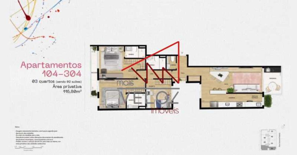 Apartamento à venda com 3 quartos, 116m² - Foto 1