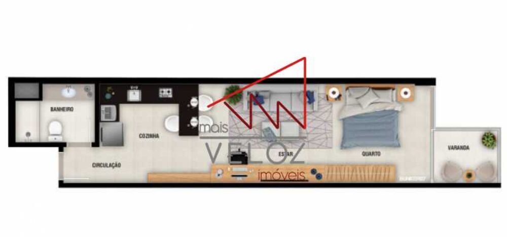 Apartamento à venda com 1 quarto, 44m² - Foto 8