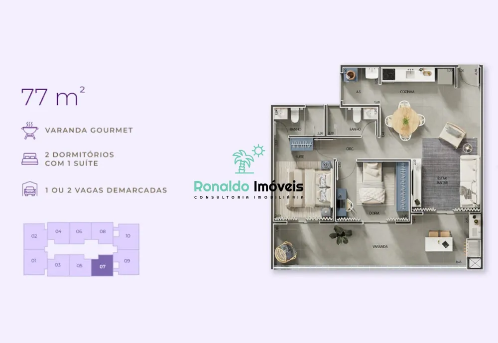 Apartamento, 2 quartos, 77 m² - Foto 7
