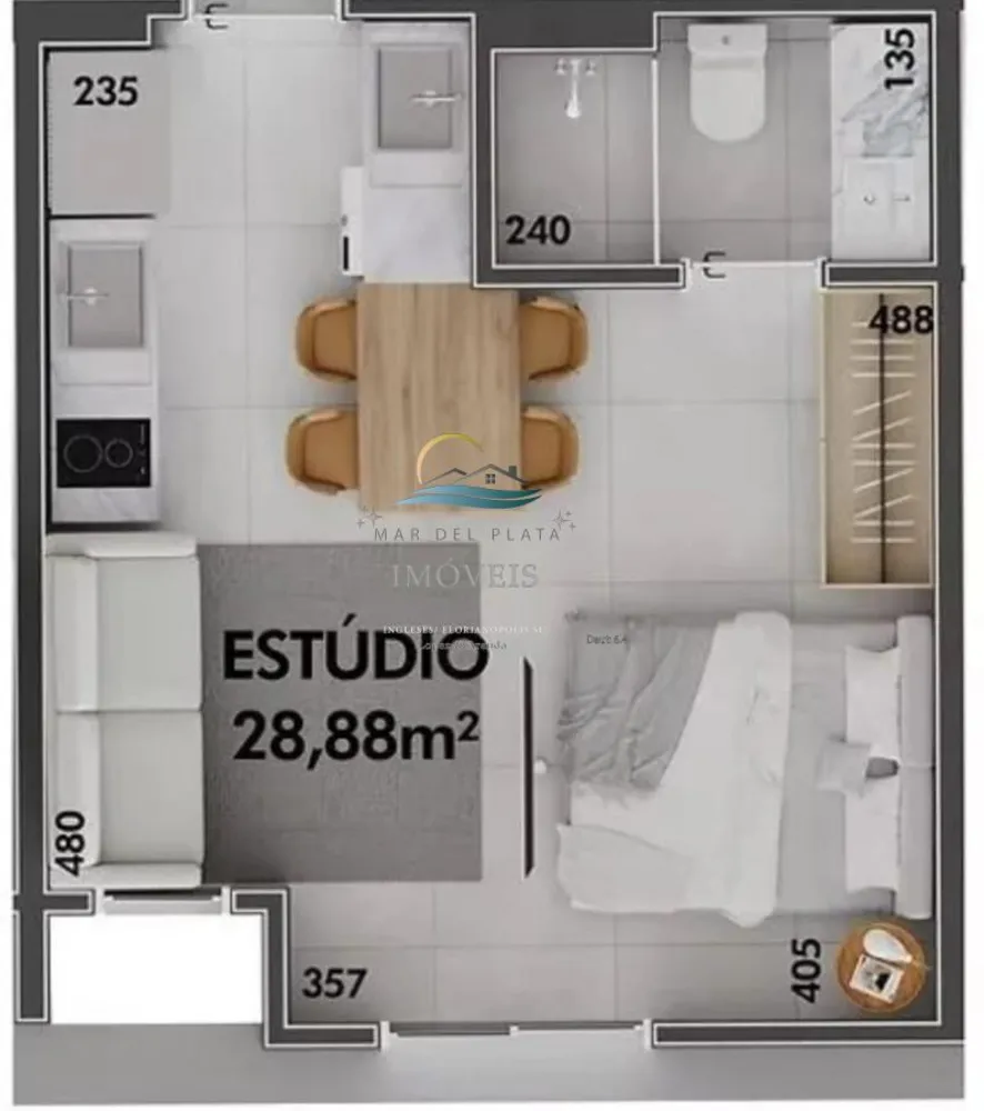 Apartamento, 1 quarto, 29 m² - Foto 2