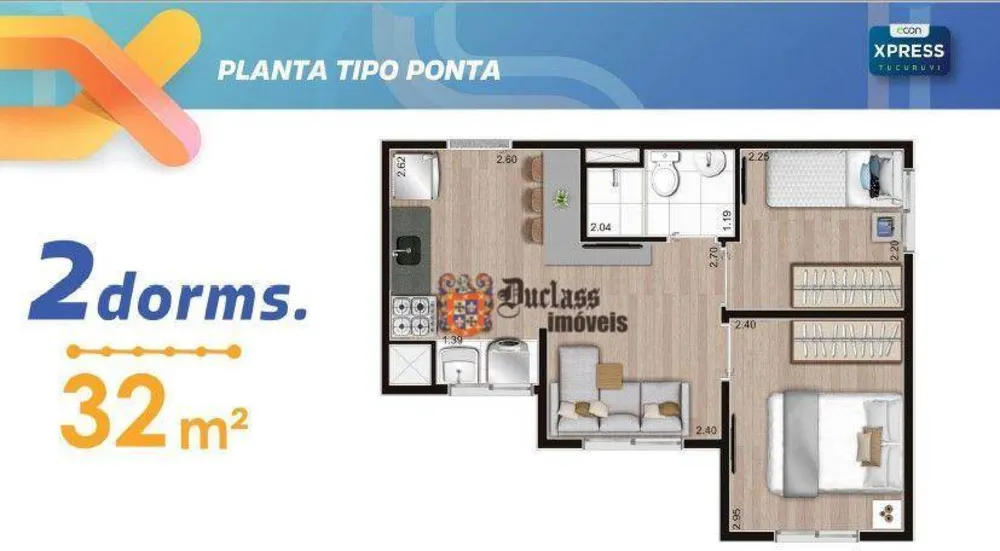Apartamento, 2 quartos, 35 m² - Foto 10