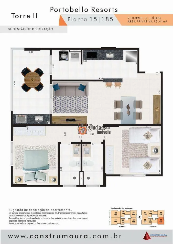 Apartamento, 2 quartos, 75 m² - Foto 2
