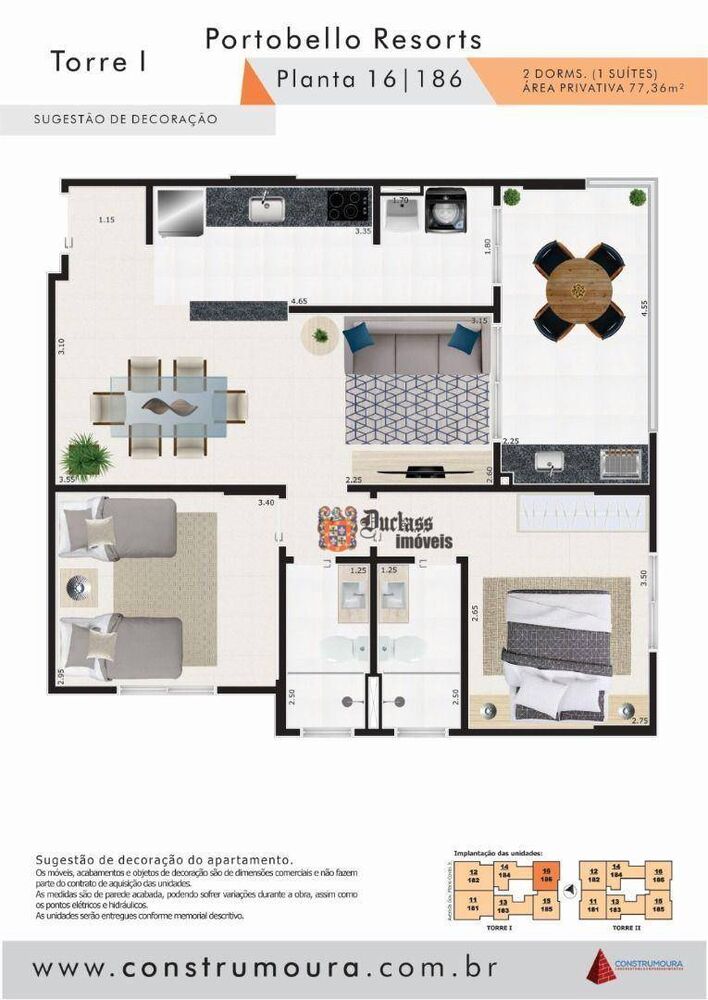 Apartamento, 2 quartos, 77 m² - Foto 2