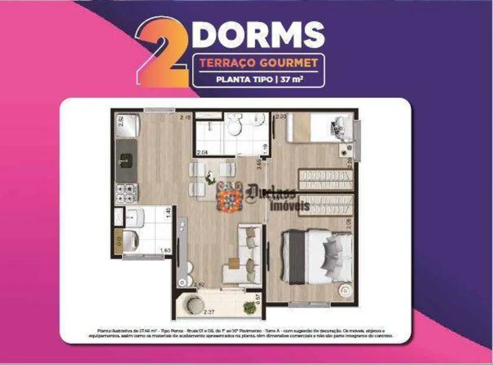 Apartamento, 2 quartos, 37 m² - Foto 12