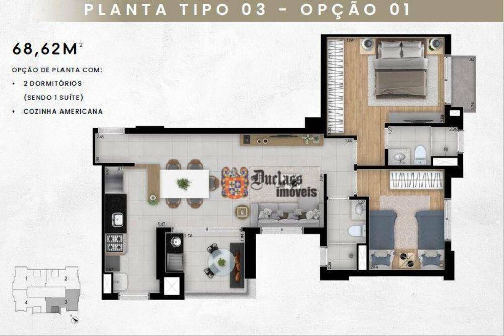 Apartamento, 2 quartos, 67 m² - Foto 2