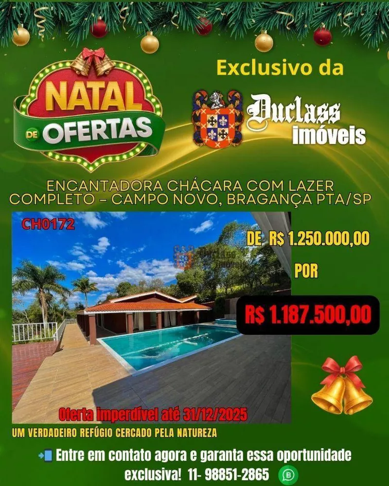 Chácara, 3 quartos, 3000 m² - Foto 1