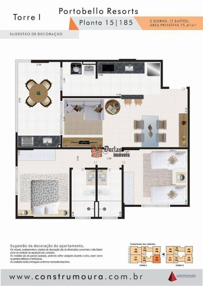 Apartamento, 2 quartos, 75 m² - Foto 2