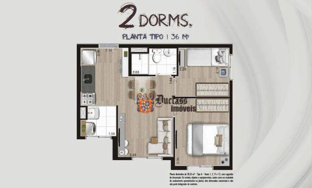 Apartamento, 2 quartos, 36 m² - Foto 2