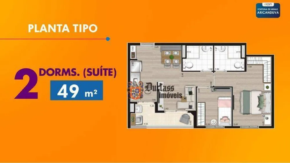 Apartamento, 2 quartos, 50 m² - Foto 3