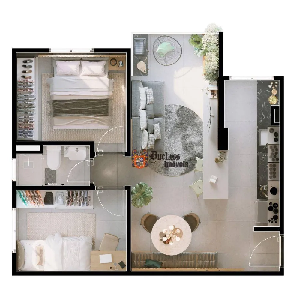 Apartamento, 2 quartos, 45 m² - Foto 2