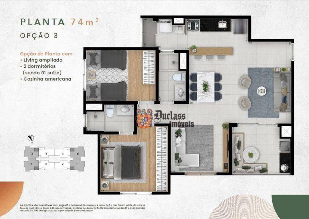 Apartamento, 2 quartos, 61 m² - Foto 3