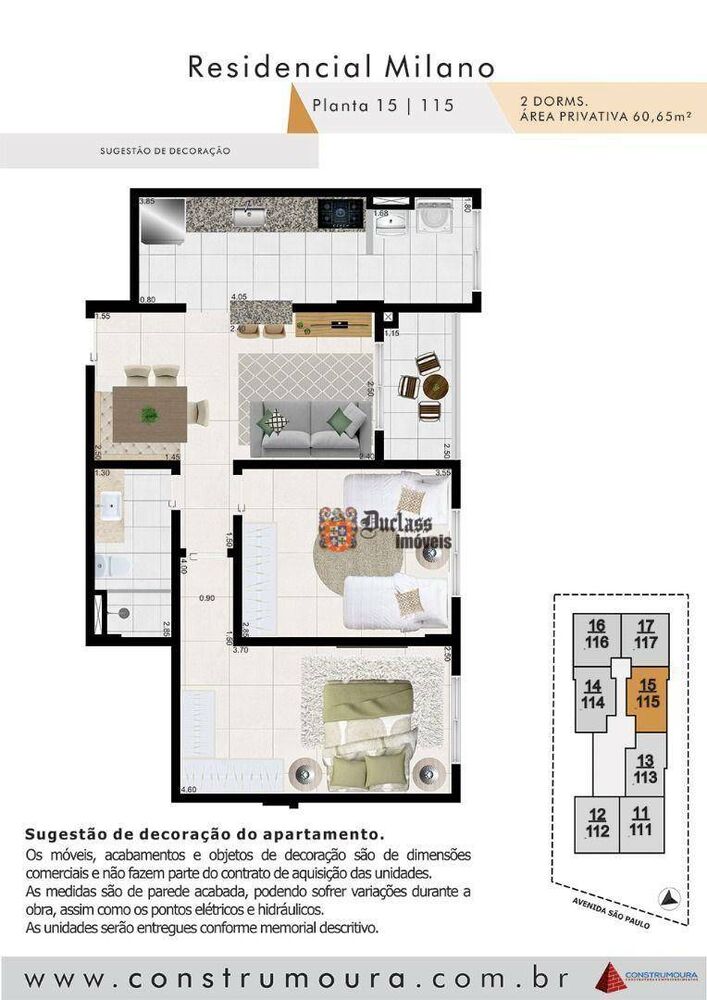 Apartamento, 2 quartos, 60 m² - Foto 2