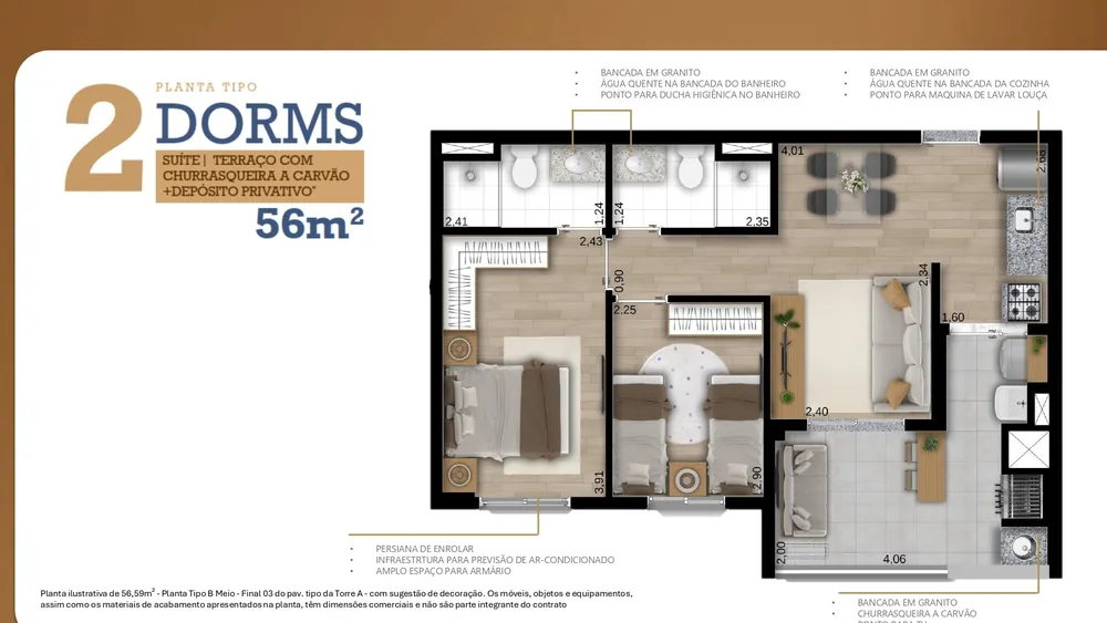 Apartamento, 2 quartos, 56 m² - Foto 11
