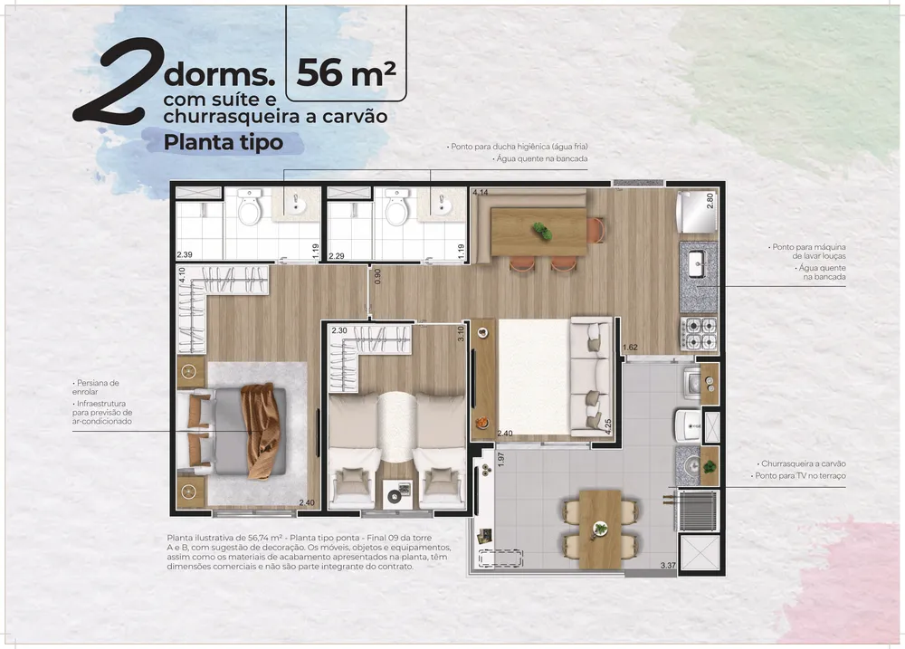 Apartamento, 2 quartos, 56 m² - Foto 5