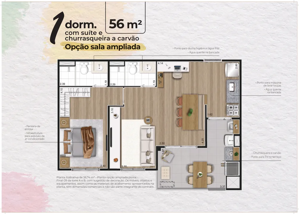 Apartamento, 2 quartos, 56 m² - Foto 13