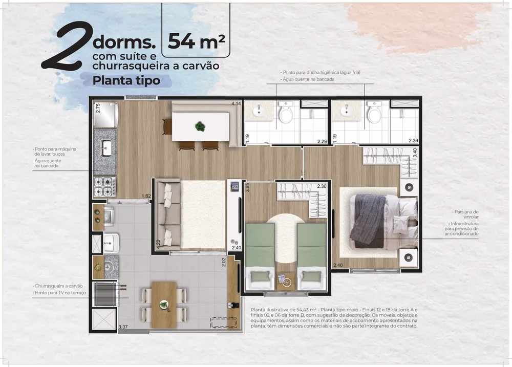 Apartamento, 2 quartos, 56 m² - Foto 15