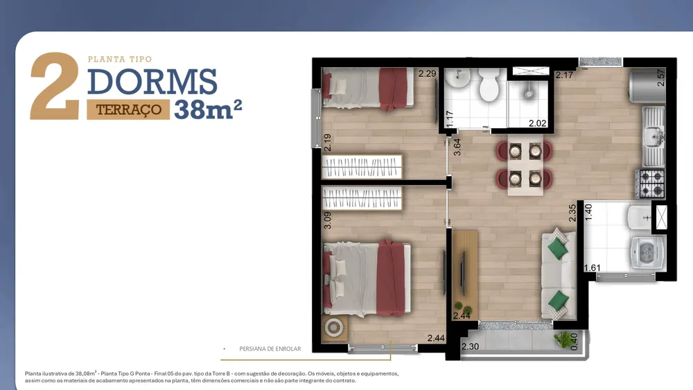 Apartamento, 2 quartos, 38 m² - Foto 9