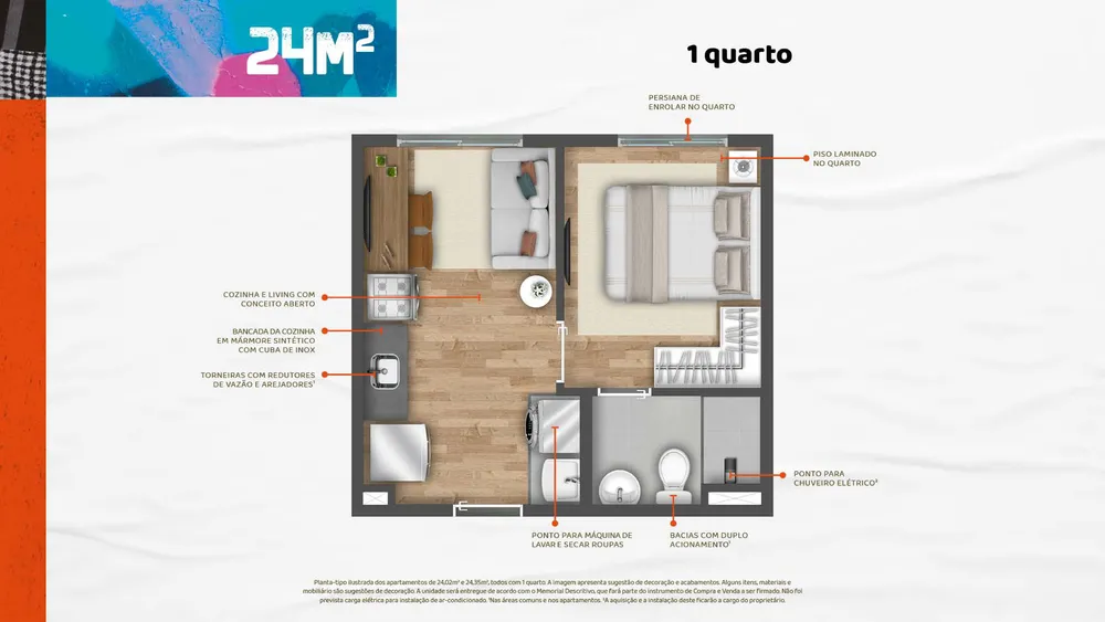 Apartamento, 1 quarto, 24 m² - Foto 12