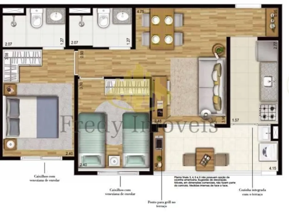 Apartamento, 2 quartos, 53 m² - Foto 1