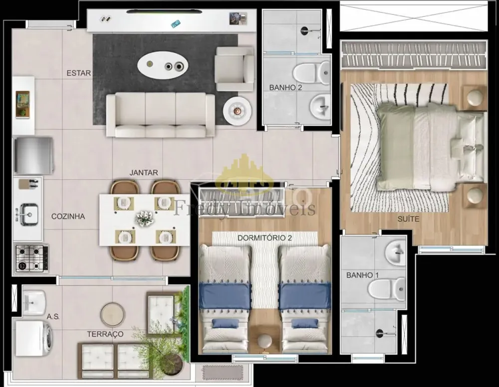 Apartamento, 2 quartos, 54 m² - Foto 9