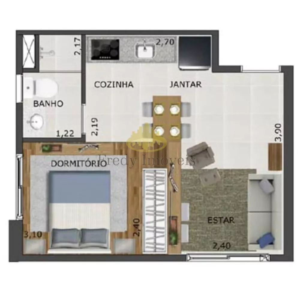 Apartamento à venda com 1 quarto, 28m² - Foto 8