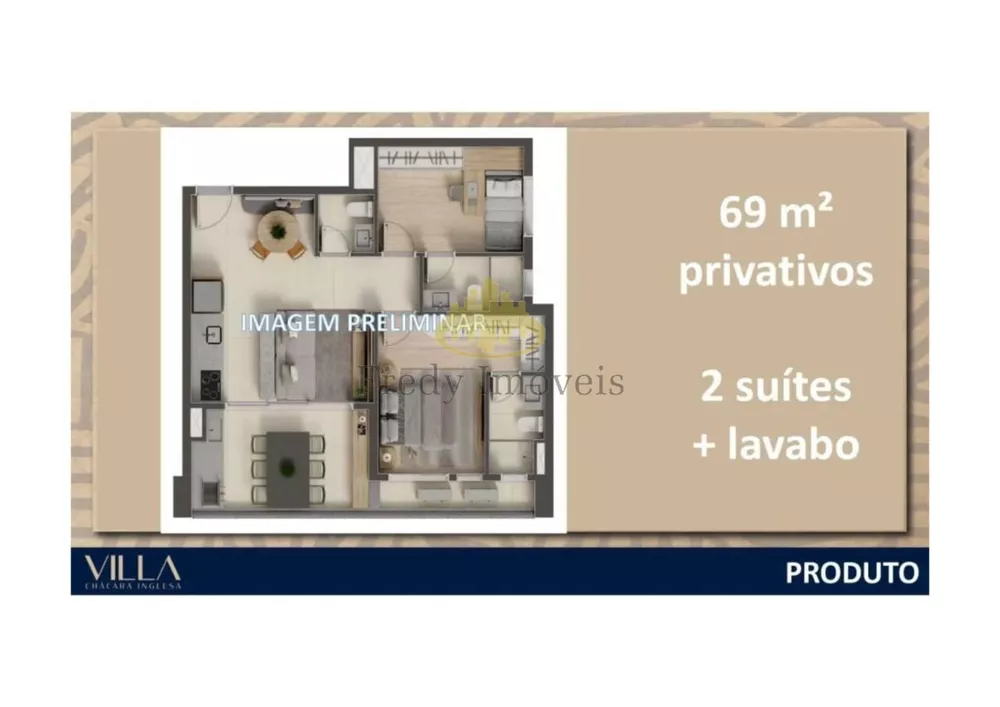 Apartamento à venda com 2 quartos, 69m² - Foto 3