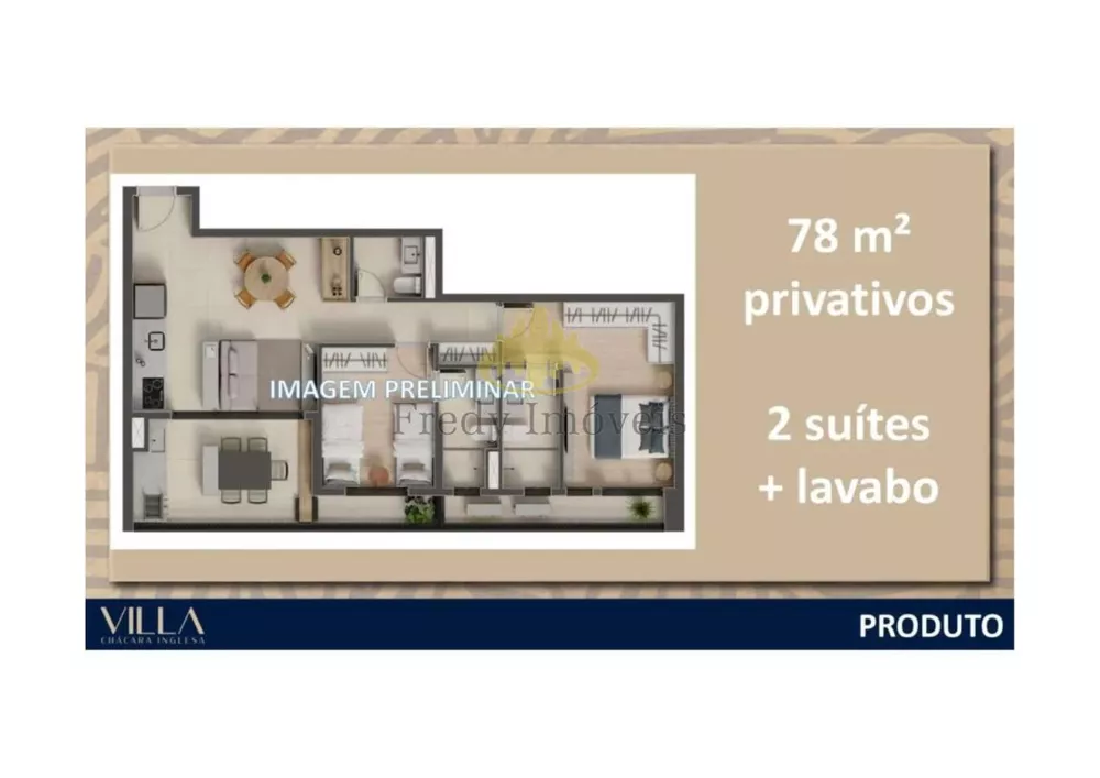 Apartamento à venda com 2 quartos, 69m² - Foto 2