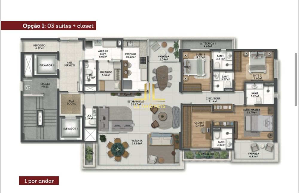 Apartamento, 4 quartos, 180 m² - Foto 2