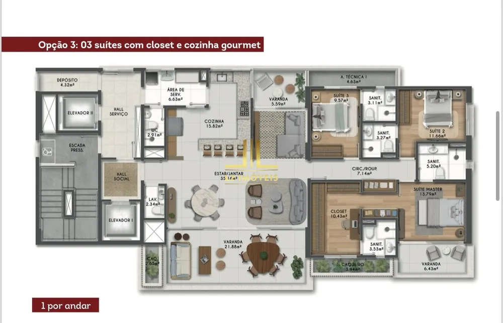 Apartamento, 4 quartos, 180 m² - Foto 4